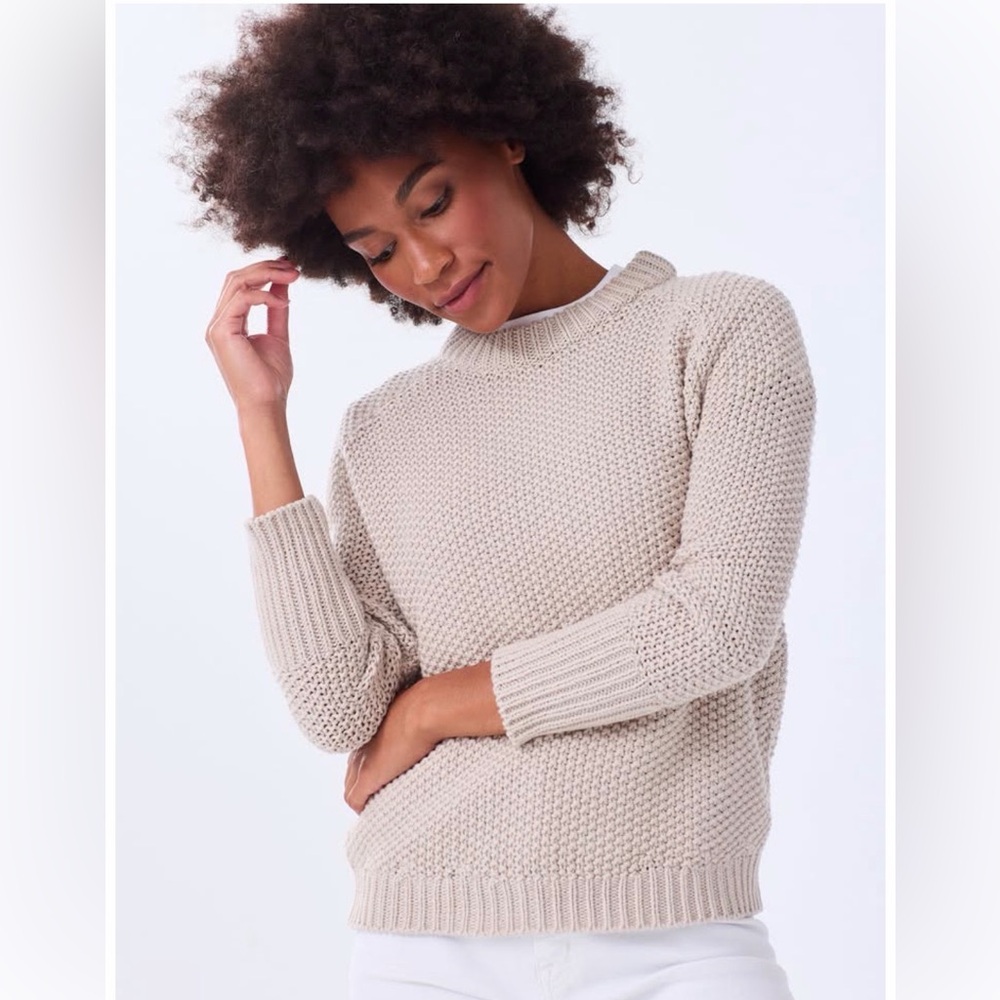 Alice Walk Cotton Crewneck Sweater Medium - Picture 2 of 12